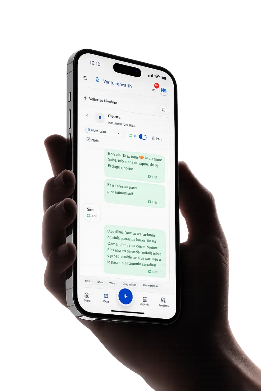 Aplicativo da Ventture Health no celular